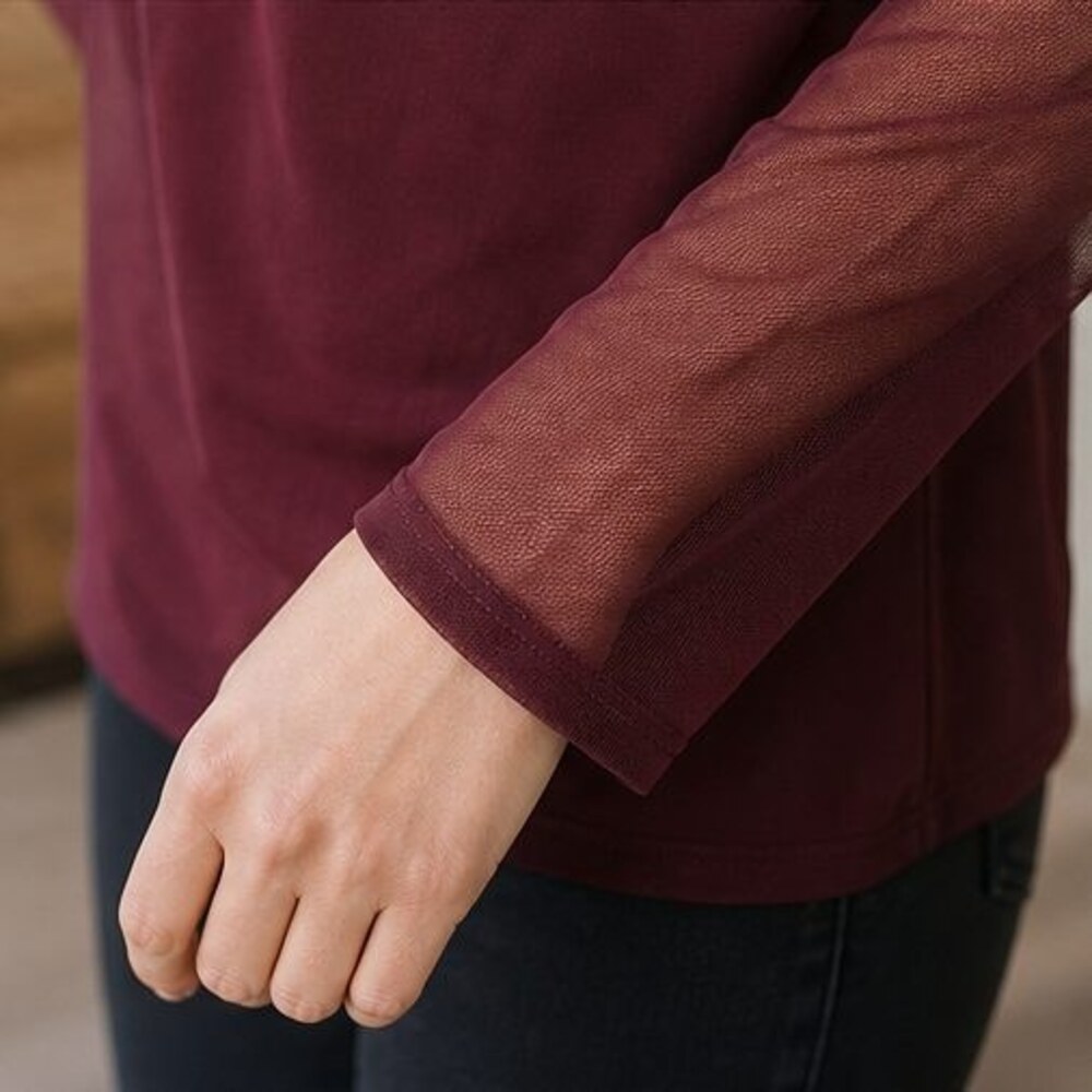 Burgundy Ruffle Blouse - Picture 5 of 6